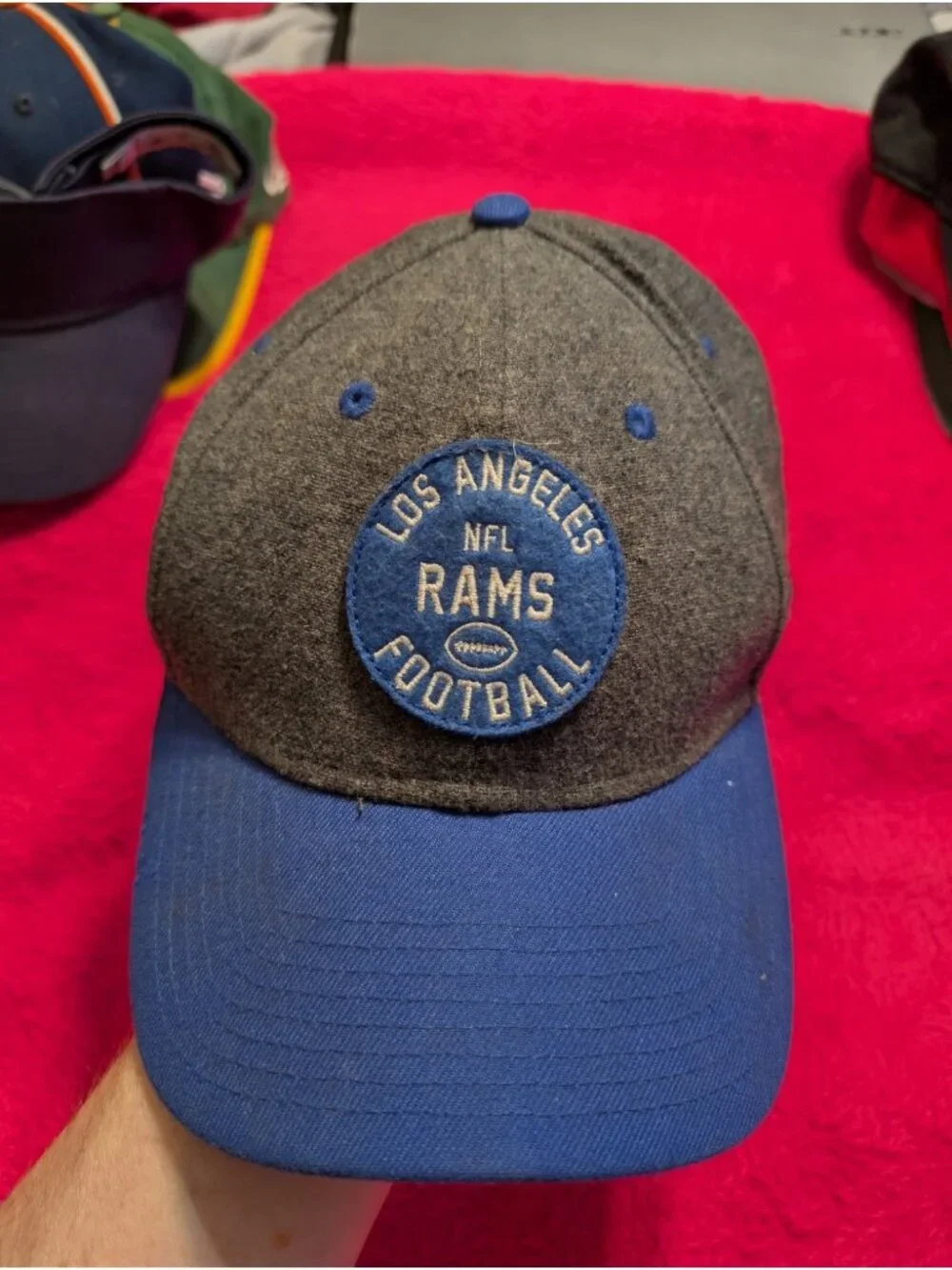 New Era 39THIRTY Los Angeles Rams NFL 100 Hat Grey Blue 1937 Stretch Fit Cap S/M